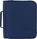 SUNEE Zippered Binder Bag with Handle, 2-Inch 3-Ring O-Ring, 500-Sheet Capacity, Includes Zip Pocket, 5-Tab Expanding File Folder, Multi-Pocket Organizer Binder for Middle School, Navy