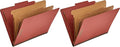 Amazon Basics Classification Folder with Prongs, Pressboard, 2 Dividers, 2-Inch Expansion, Letter Size, Red, Pack of 20, for Organizing Documents