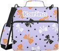 Custom Bow Star Black Print 3 Ring Zipper Binder with Shoulder Strap & Handle 1.5 Inch D-Ring Zippered Bag with Multiple Pocket, Personalized Binder Organizer for School or Office