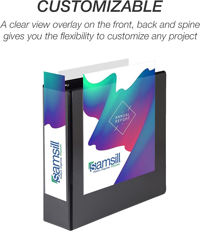 Samsill Durable 3 inch 3 Ring Binder, D Ring Binder, 100% Recycled Chipboard, Black, Pallet of 288 Binders in 24 Cartons