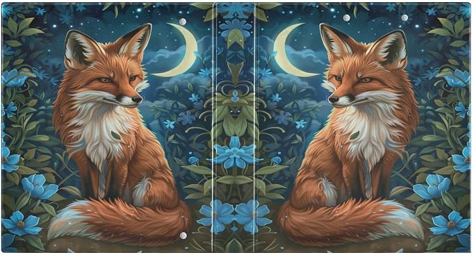 3 Ring Binder Watercolor Fox 1.5 Inch Three Ring Binder | Cute Binder with 3 Storage Pockets for Women School Office Supplies