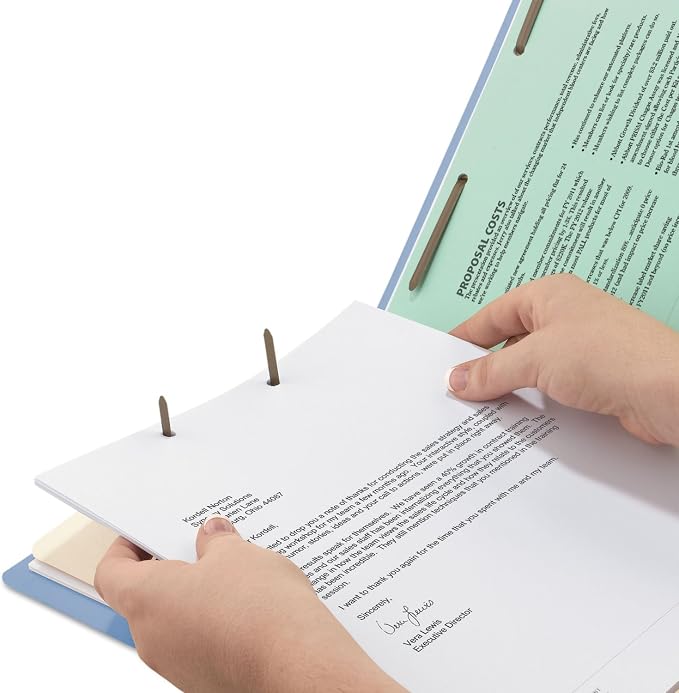 Smead Classification File Folder, 2" Expansion, 2/5-Cut Tab, Letter Size, 10 per Box (1 Divider, Blue)