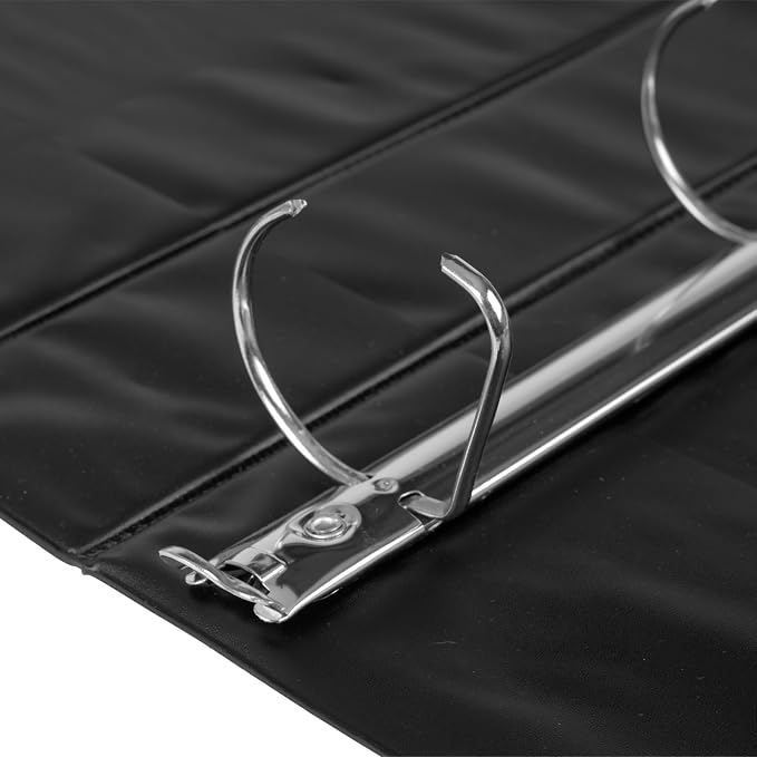 12 Pack Black 3-Ring Binders, 1.5", Slant D-Ring, Durable, EPI Premium, Heavy Duty, Holds 375 Sheets, Clear View Presentation, Non-Stick, 2 Inside Pockets, Organizer for School, Home Office