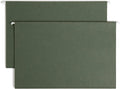 Smead Hanging File Folder with Tab, 1/3-Cut Adjustable Tab, Legal Size, Standard Green, 25 per Box (1-Inch Expansion, Legal)