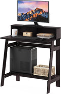 Furinno Simplistic A Frame Computer Desk, Dark Walnut | with Monitor Stand, A Frame Computer Desk, Office Desk, for Home Office, Bedroom, Study Room, Dorm