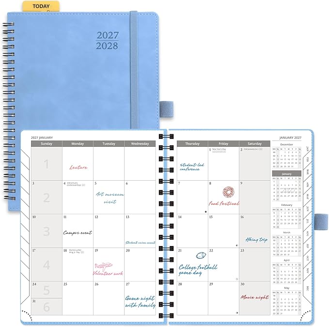 POPRUN Monthly Planner 2027-2028, 6.5"x8.5", 18 Month, Jan 2027-Jun 2028