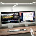 ONEMIX LED Desk Lamp with Clamp, 42-Inch 4-Panel Light for Dual Monitors | 1800 Lumens, 4 Adjustable Panels, 5 Color Temps, 5 Brightness Levels, Remote, Timer, Flicker-Free for Home Office