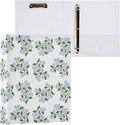 3 Ring Binder 1.5 Inch Blue Blooming Hydrangea Floral Clipboards Binders with Interior Pockets Round Ring Binder for Office Supplies and School 1 Pack