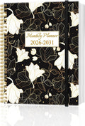 2026-2031 Monthly Planner - 60 Month PLanner Calendar from July 2026 to June 2031, 5 Year Planner 2026-2031 with Flexible Cover, Inner Pocket, Perfect for Home | School | Office, 8.5" x 11", White Gold Flower