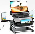 Laptop Stand for Desk, Phone Stand, Extended Laptops Riser, Elevator, 3 Height Adjustable, Rotatable Base, 10-17 Inches