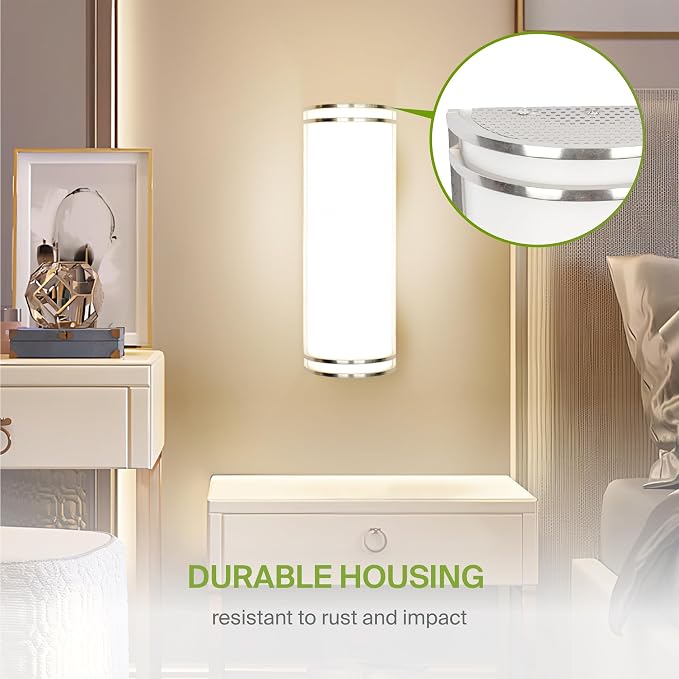 ASD Indoor LED Wall Sconce Lights - 18 Inch 25W Brushed Nickel Modern LED Wall Sconces Hardwired - ETL Dimmable 3000K 4000K 5000K Adjustable Sconce Light Fixture for Bedroom, Hallway