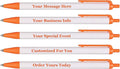 RevMark Personalized Ballpoint Pen, Custom Printed Name, Business or Event Information, Timeless Advertising, USA Made Pens, Promotional Marketing, Smooth Black Ink, Bulk Pack (Orange,100 Ct)
