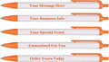 RevMark Personalized Ballpoint Pen, Custom Printed Name, Business or Event Information, Timeless Advertising, USA Made Pens, Promotional Marketing, Smooth Black Ink, Bulk Pack (Orange,1000 Ct)