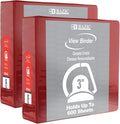 BAZIC Products 3" Burgundy 3-Ring View Binder, Slant-D Ring, 2-Pack | 2 inside pockets, 3 in Burgundy view 3-ring binder, slant-D rings, holds up to 600 sheets, Durable poly cover, 2 Pockets