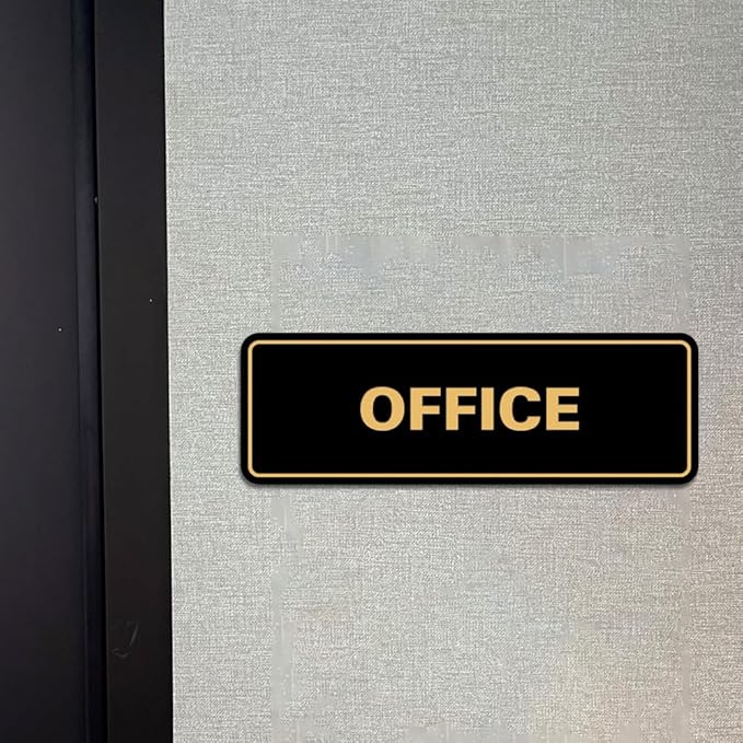 Signs ByLITA Standard Office Sign - Professional Business Signage - Easy to Install (Dark Brown) - Large 5 Pack