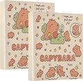 Capybara Round Ring Binders 1.5 Inch Cats Dogs Animals 3 Ring Clipboard Binder for Office School Work Supplies File Folder 200 Sheet Capacity Easy Open 2 Pieces