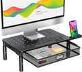 Zimilar Monitor Stand Riser with Metal Mesh Drawer, Height Adjustable | Monitor Riser with Phone Holder for Computer, Laptop, Printer, Notebook, Metal Computer Monitor Stand with Storage