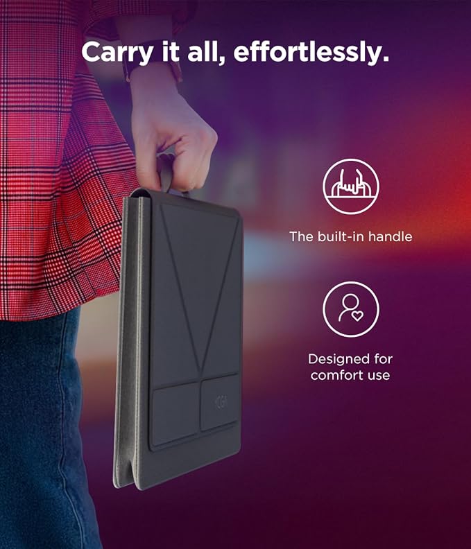 Lenovo Yoga Tote Sleeve Case for Laptops with 14-inch Display, Multi-Compartment Organizer with Convertible Stand, Lightweight Protective Polyester & Microfiber Sleeve, Luna Grey