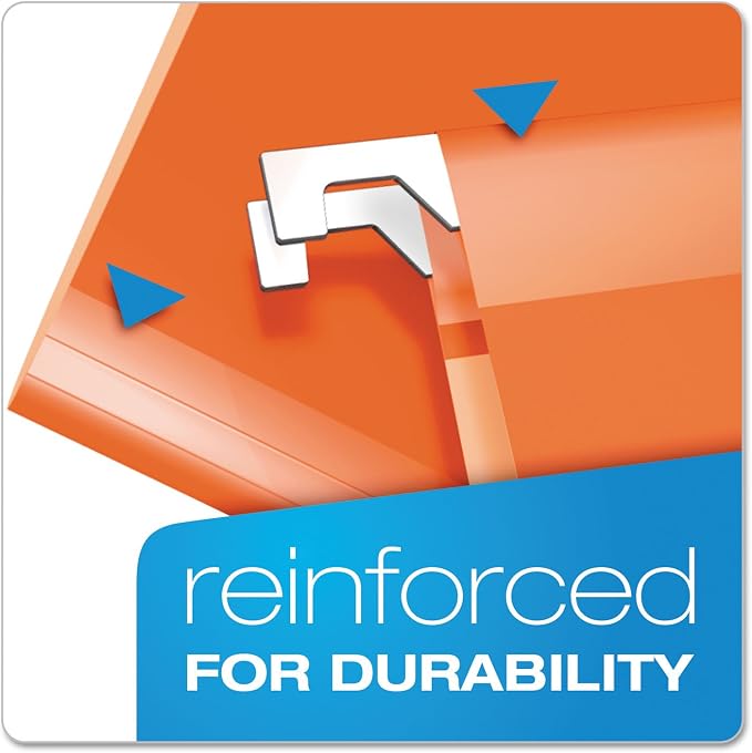 Pendaflex 04152X2 ORA Extra Capacity Reinforced Hanging Folders Orange, 2"