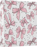 3 Ring Binder Pink Bows Dots 1.5" Round Ring Binders View Binder with 200 Sheet for Kids School Supplies Women Men Office, 1 Pack