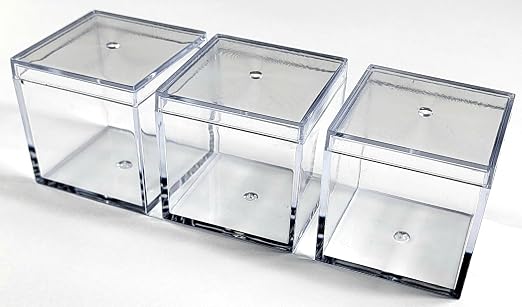 25pcs Acrylic Box Trays for 1.5" 38.1mm Element Cubes Clear Case Periodic Table Bracket for Elements Collections Science Education Displays