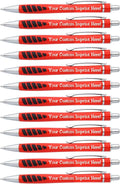 ExpressDesigns™ - Your Name or Imprint on our Custom Printed Addison Ballpoint Pen - Rubber Grip For Writing Comfort And Control, black ink, medium point - 12 Pack (Red)