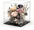Acrylic Display Case 13x13x13 Inch, Clear Collectible Display Box with Matte Black Base, Dustproof Showcase for Figures, Models, Sports Memorabilia – Easy Self Assembly