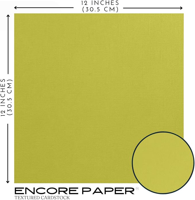 Lichen—12x12 Textured Cardstock | 80lb Textured Green - Yellow Scrapbook Paper | Premium Cardstock for Cricut Cutting | 25 Sheets