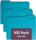 Smead Standard File Folders, 100 Count, Teal, 1/3-Cut Tabs, Letter Size (13143)