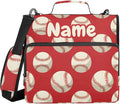 Custom Baseball Balls Red 3 Ring Binder Bag 1.5 inch Personalized Name Binder Organizer 500 Sheet Documents Storage for School Office