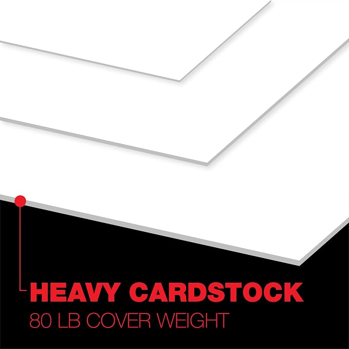 Accent Opaque White 11” x 17” Cardstock Paper, 80lb, 216gsm – 250 Sheets (1 Ream) – Premium Super Smooth Heavy Cardstock, Printer Paper for Ink Heavy Invitations, Cards, Menus, Images – 121962R