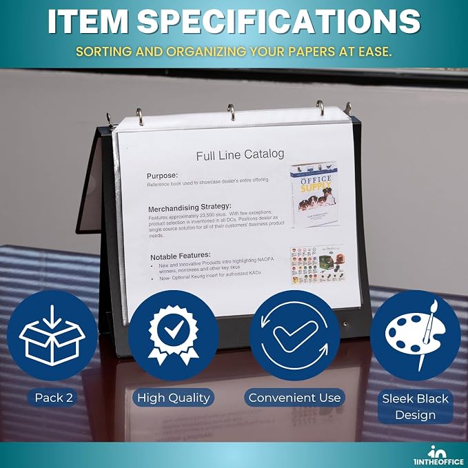 1InTheOffice Presentation Binder 8 1/2" x 11" Sheet Size, 2 Pack