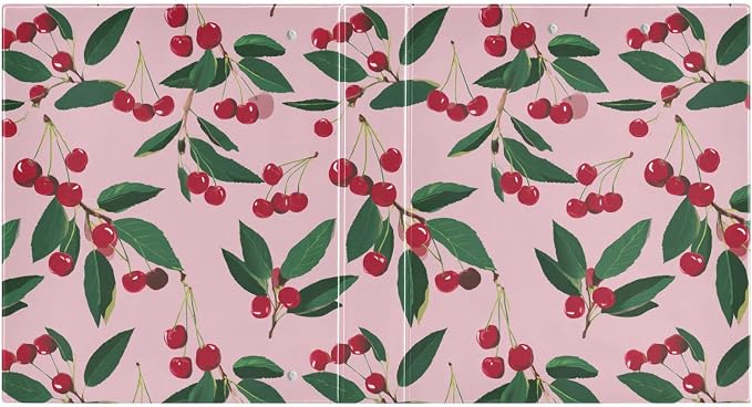 Green Leaf and Pink Cherry Binder 3 Ring 1.5 Inch Binder with Clipboard&Pockets, Hardcover Binders Heavy Duty Large File Folder for Office School Supplies - Holds 200 Sheets
