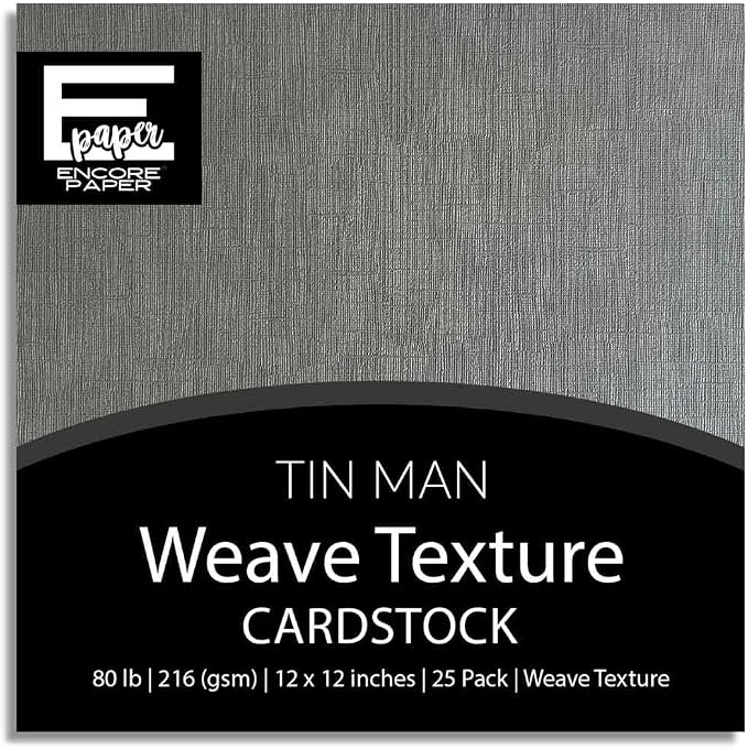 Tin Man—12x12 Textured Cardstock | 80lb Textured Gray Scrapbook Paper | Premium Cardstock for Cricut Cutting | 25 Sheets