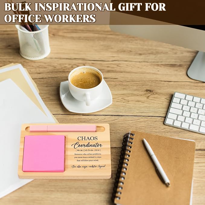 20 Pcs Back to School Teacher Appreciation Gifts Bulk Wooden Sticky Note Holder Motivational Thank Your Gift Inspirational Sticky Notes for Teacher Back to School (Coordinator)