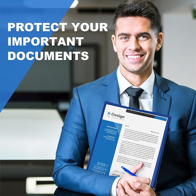 Henoyso 4 Pcs 1" Legal Size PP Plastic Binders with View Cover, Durable 3 Ring Blue Binders for 8.5" x 14" Paper, Hold up to 175 Sheets for Documents, Office, Home, Work Places