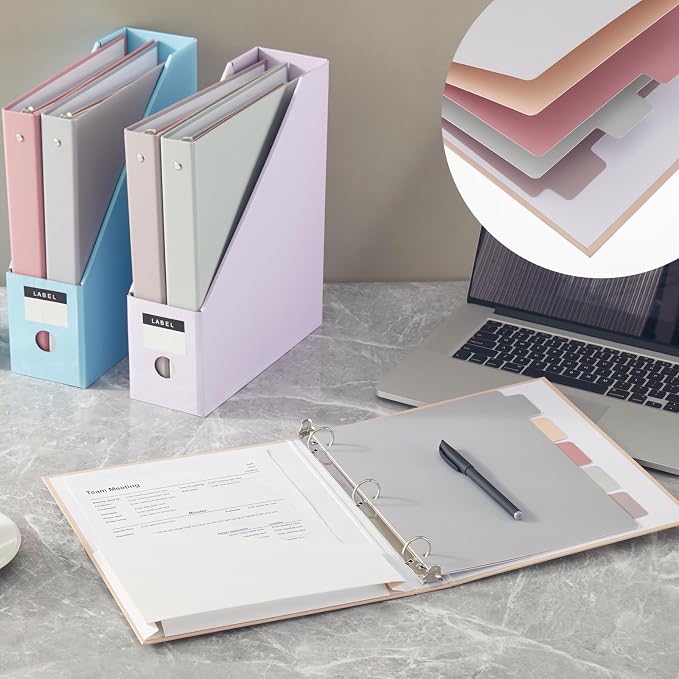 2 Pack 3 Ring Pocket Fashionable Color Binder 1-inch, Suitable for Letter Size (11 "x 8.5"), Beautiful and Cute Binder Suitable for School and Office Supplies, Orange Color
