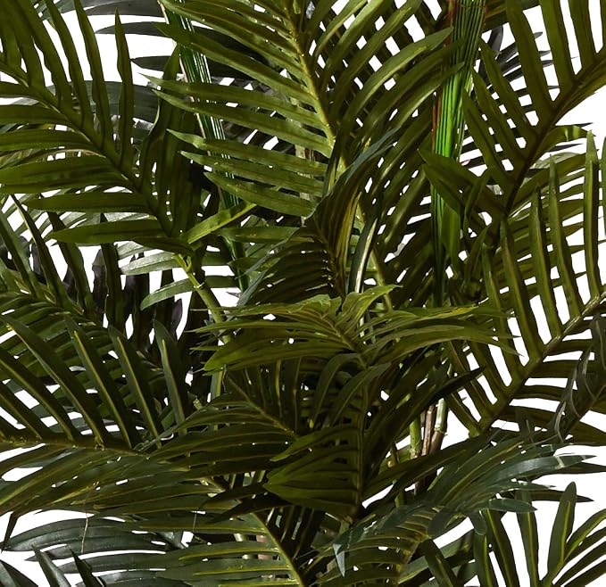Nearly Natural 56 in Artificial Areca Palm Tree with Basket Floor Plant | Thirty-Two Lifelike Leaves, Wicker Basket Included, Maintenance-Free Indoor Accent, Home and Office Decor
