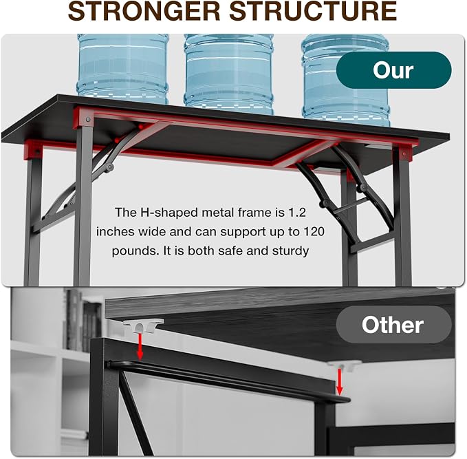 TEMI Small Computer Desk Folding Table - 43.3" Foldable Office Desk, No Assembly, Perfect for Small Spaces in Bedroom, or Apartment, Portable Mini Desk or Study Table Compact Design, Dark Oak