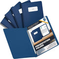 5 Pack of 8.5 ”x11” Pressboard Presentation Binder Folder, Blue Fiberboard Report Cover with Metal Prong Paper Fastener to Neatly Bind Reports, Proposals, Transcripts and Other Documents