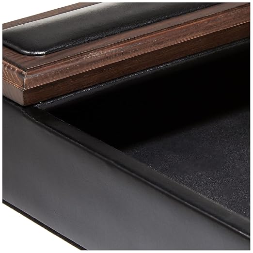 DACASSO Leather Desktop Letter Tray - Luxury Letter Holder & Paper Organizer for Desk - Office Organization & Executive Desk Decor - (Black)