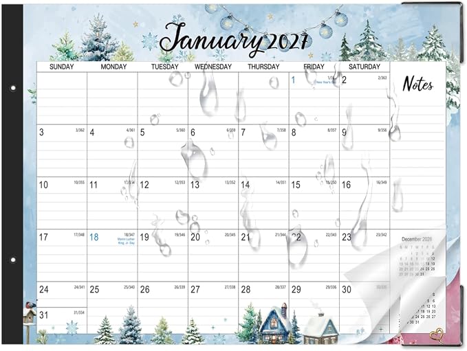 2027 Desk Calendar - 12 Month Large Desk Calendar 2027, 22" x 17"