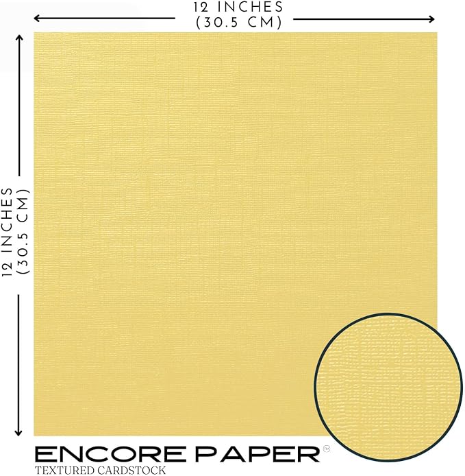 Honey Bear—12x12 Textured Cardstock | 80lb Textured Yellow Scrapbook Paper | Premium Cardstock for Cricut Cutting | 25 Sheets