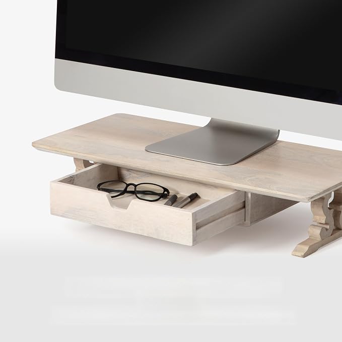 Anji Mountain Monitor Stand - Desktop Organizer & Laptop Riser, Ergonomic Monitor Riser, Space-Saving Monitor Stand for Desk, Durable Construction, Easy Assembly, Ideal for Home & Office