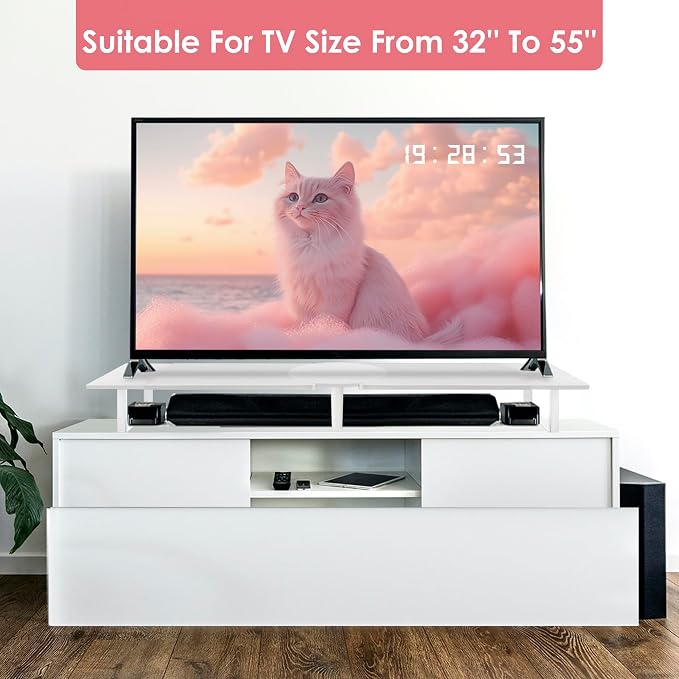 Across-Star Dual-Monitor Stand for Desk - Large Adjustable Length and Angle Riser for 2 Monitors, Double Computer Desktop Organizer, Shelf for TV, Laptop, Printer