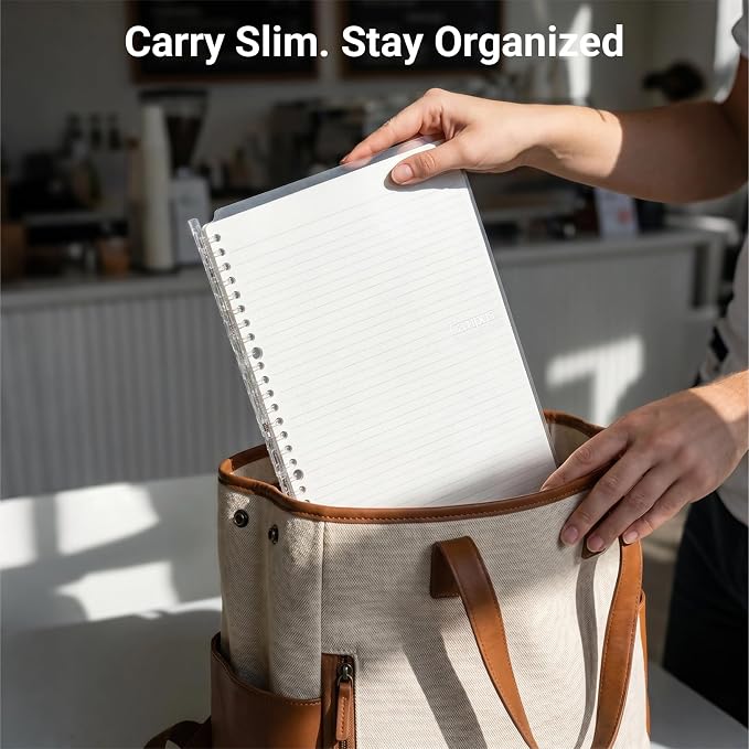 KOKUYO Campus Smart Ring Binders 3 Pack, A5 Binder Notebooks + 100 Campus Loose-Leaf Paper, 25 Sheet Capacity, 20 Ring, Slim Binder Folder for Meeting and Classes, Vivid Color