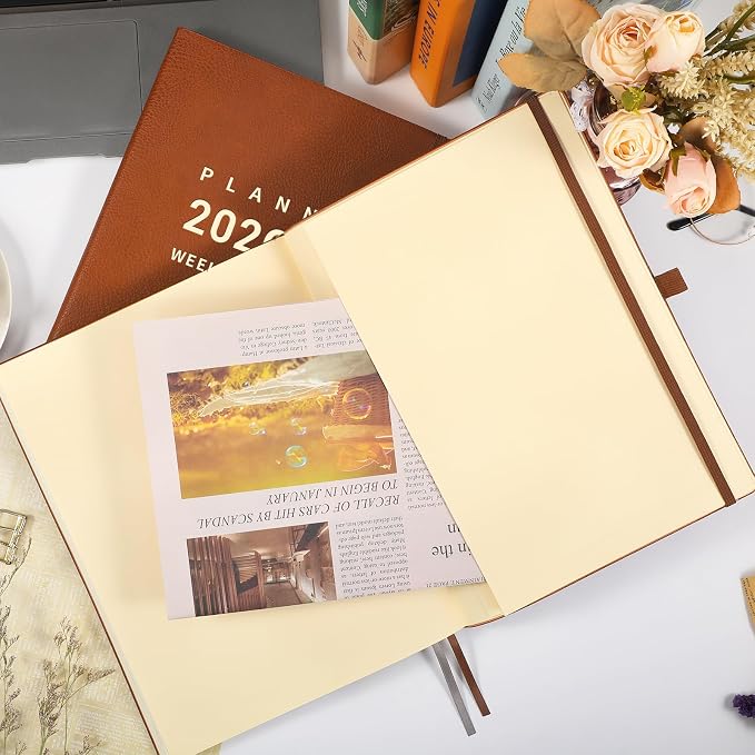 Planner 2026-2027 - 2026-2027 Planner Weekly and Monthly, 8.5" x 11", July 2026 - June 2027, Faux Leather Cover, Pen Holder, Pocket, 25 Notes Pages, A4 Premium Paper - Brown