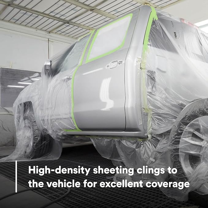 3M Overspray Protective Sheeting, 06727, 12 ft x 400 ft | 1 Roll, Tear Resistant, Durable, Paintable, High Density