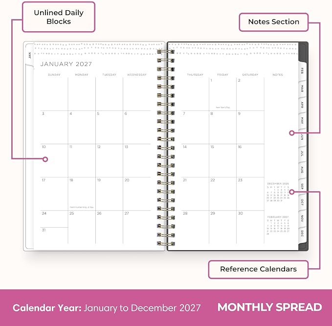 Blue Sky 2027 Weekly & Monthly Planner Calendar, 5"x8", Midnight Garden