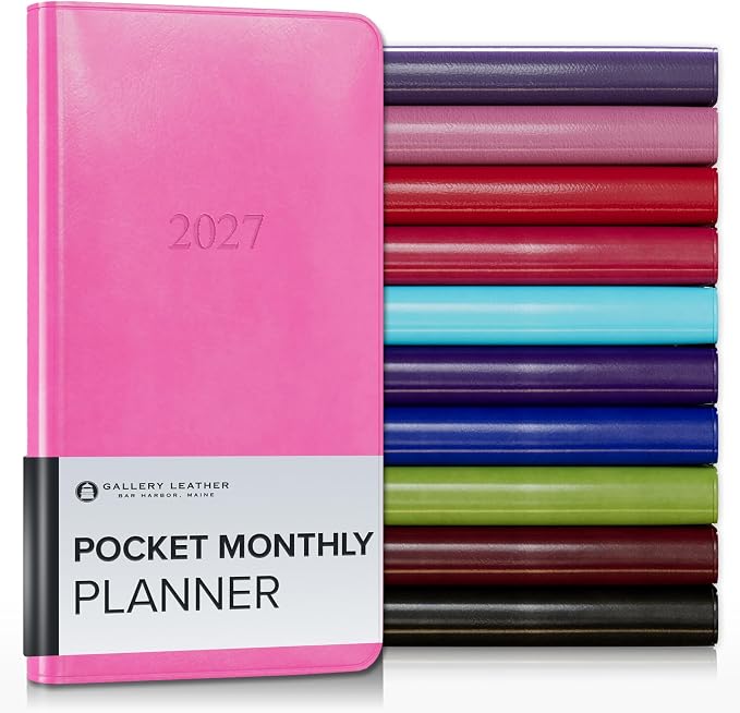 Gallery Leather Pocket Monthly Planner 2026-2027 Acadia Hope